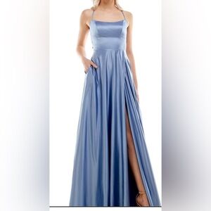 B Darlin light purple satin prom ball gown